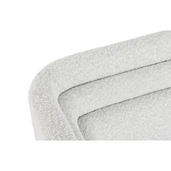 3S. x Home Canapé moderne 3 places style cubique Fredonia Tissu bouclette Crème Discount
