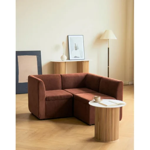 3S. x Home Canapé modulable VARDE design scandinave raffiné en velours avec mousse Clearance