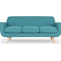 3S. x Home Canapé Scandinave 3 Places Tissu Bleu Vert TELIA Clearance