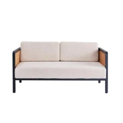 Nordlys Canape 2/3 Places en Metal Cannage Blanc Discount