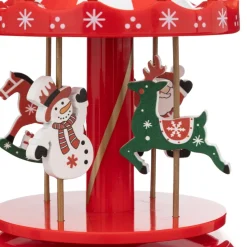 3S. x Home Carrousel musical père noël et bonhomme de neige Discount