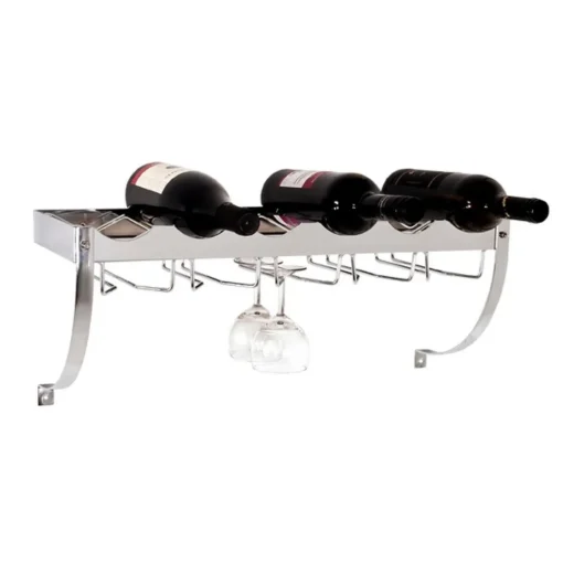 3S. x Home Casier à bouteilles en métal pour 6 bouteilles et 10 verres New