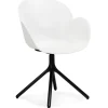 ALTEREGO Chaise avec accoudoirs 'APODIS' blanche en matière plastique