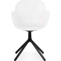 ALTEREGO Chaise avec accoudoirs 'APODIS' blanche en matière plastique