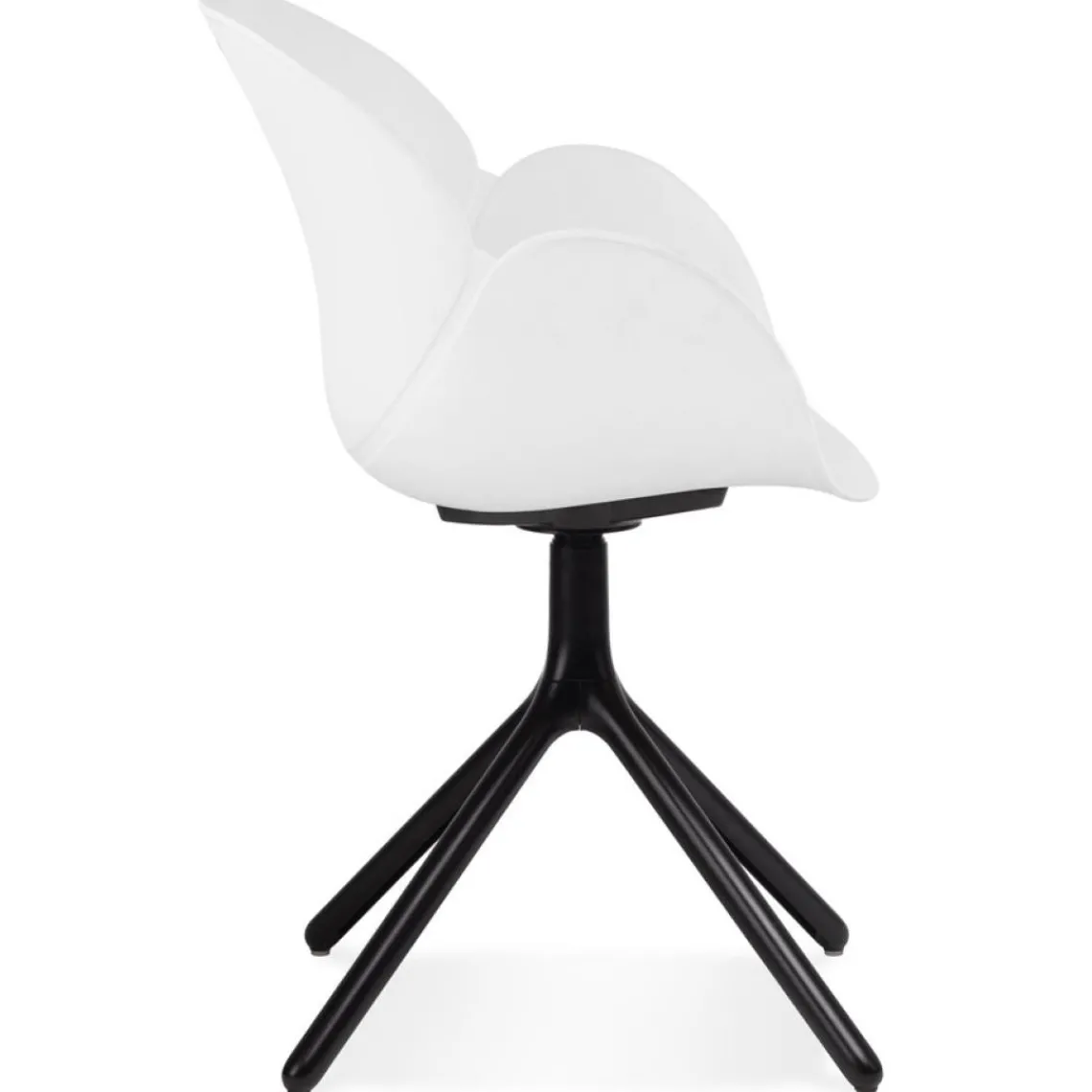 ALTEREGO Chaise avec accoudoirs 'APODIS' blanche en matière plastique