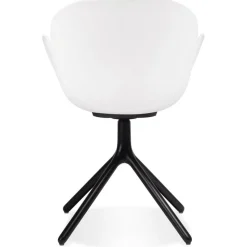 ALTEREGO Chaise avec accoudoirs 'APODIS' blanche en matière plastique