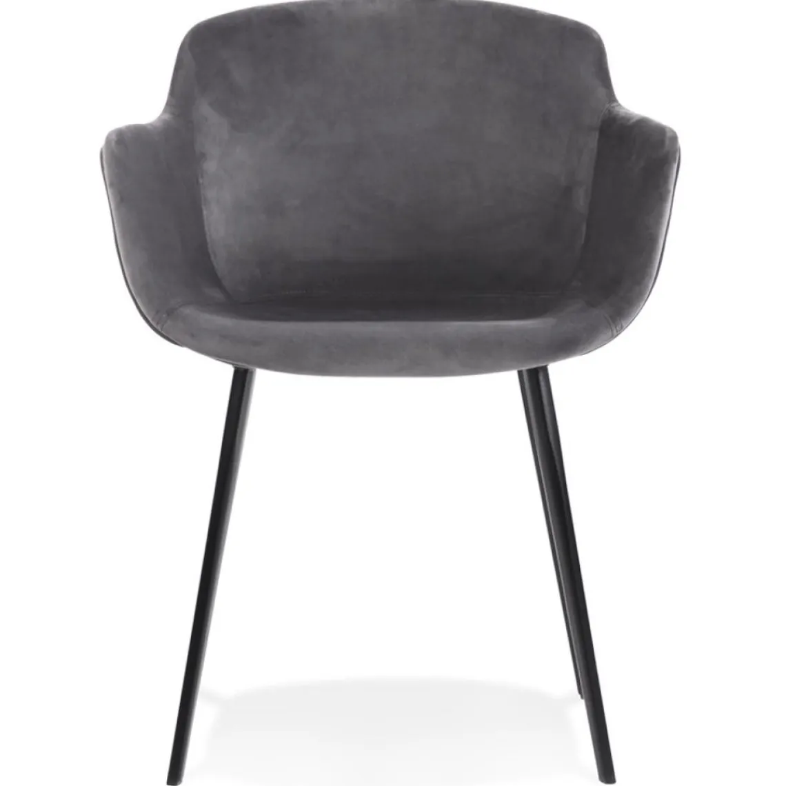 ALTEREGO Chaise avec accoudoirs 'ARMADA' en velours gris Discount