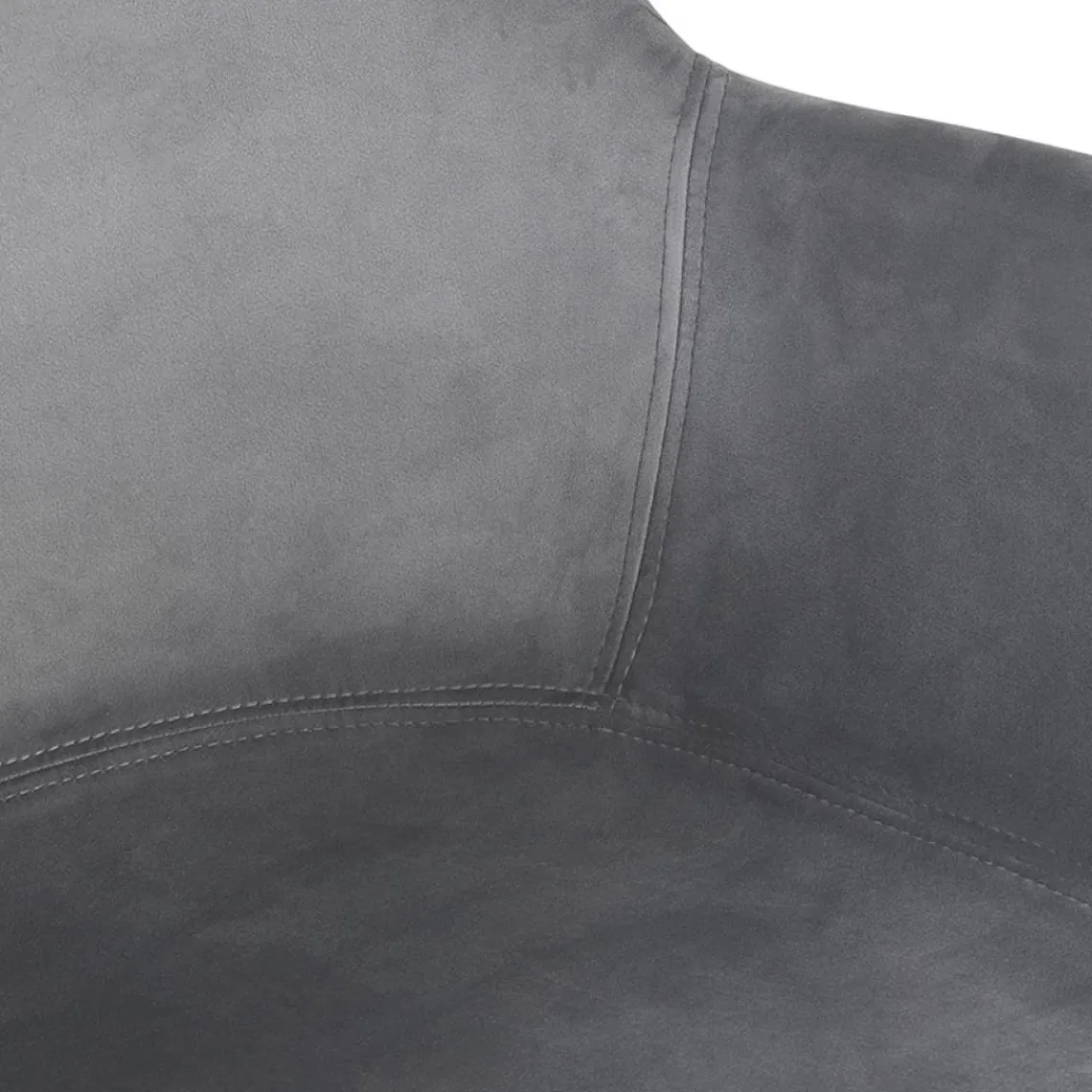 ALTEREGO Chaise avec accoudoirs 'FRIDA' en velours gris et pieds en bois naturel Outlet