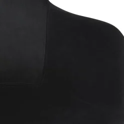 ALTEREGO Chaise avec accoudoirs 'FRIDA' en velours noir et pieds en bois naturel Discount