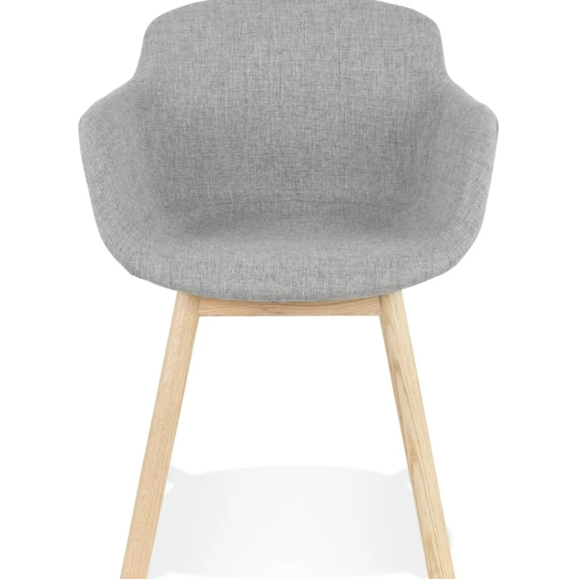 ALTEREGO Chaise avec accoudoirs 'LAMBIC' en tissu gris clair et pieds en bois naturel Sale