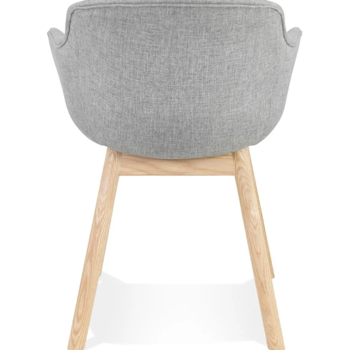 ALTEREGO Chaise avec accoudoirs 'LAMBIC' en tissu gris clair et pieds en bois naturel Sale