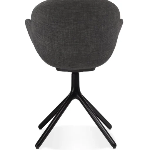 ALTEREGO Chaise avec accoudoirs 'LIBRA' en tissu gris foncé et métal noir Sale
