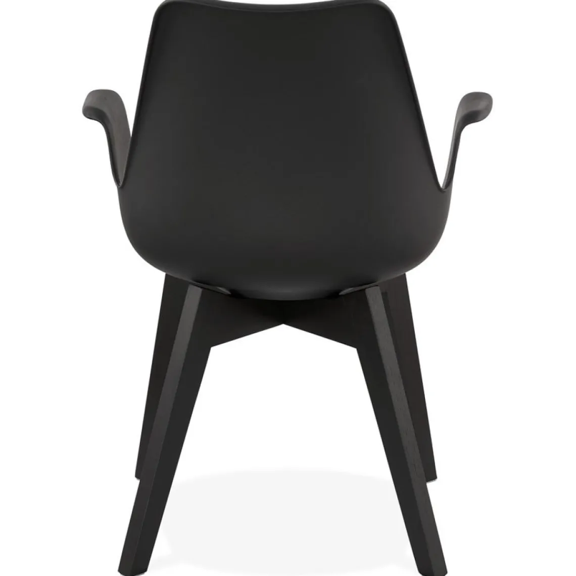 ALTEREGO Chaise avec accoudoirs 'MISTRAL' noire avec pieds en bois noir Sale