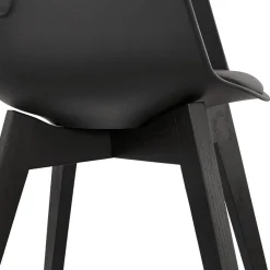 ALTEREGO Chaise avec accoudoirs 'MISTRAL' noire avec pieds en bois noir Sale