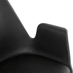 ALTEREGO Chaise avec accoudoirs 'ZALIK' noire style scandinave Clearance