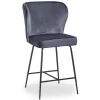 3S. x Home Chaise de bar ELSA Velours Gris New