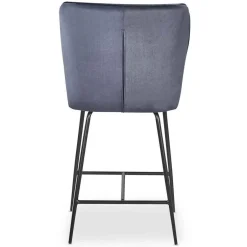 3S. x Home Chaise de bar ELSA Velours Gris New
