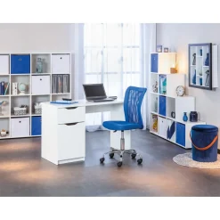 3S. x Home Chaise de bureau enfant à roulettes Bleu DUTEL New