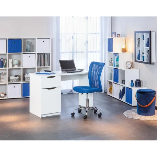 3S. x Home Chaise de bureau enfant à roulettes Bleu DUTEL New