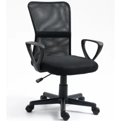 3S. x Home Chaise de bureau ergonomique réglable Noir Best