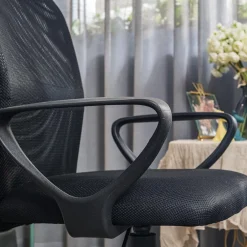 3S. x Home Chaise de bureau ergonomique réglable Noir Best