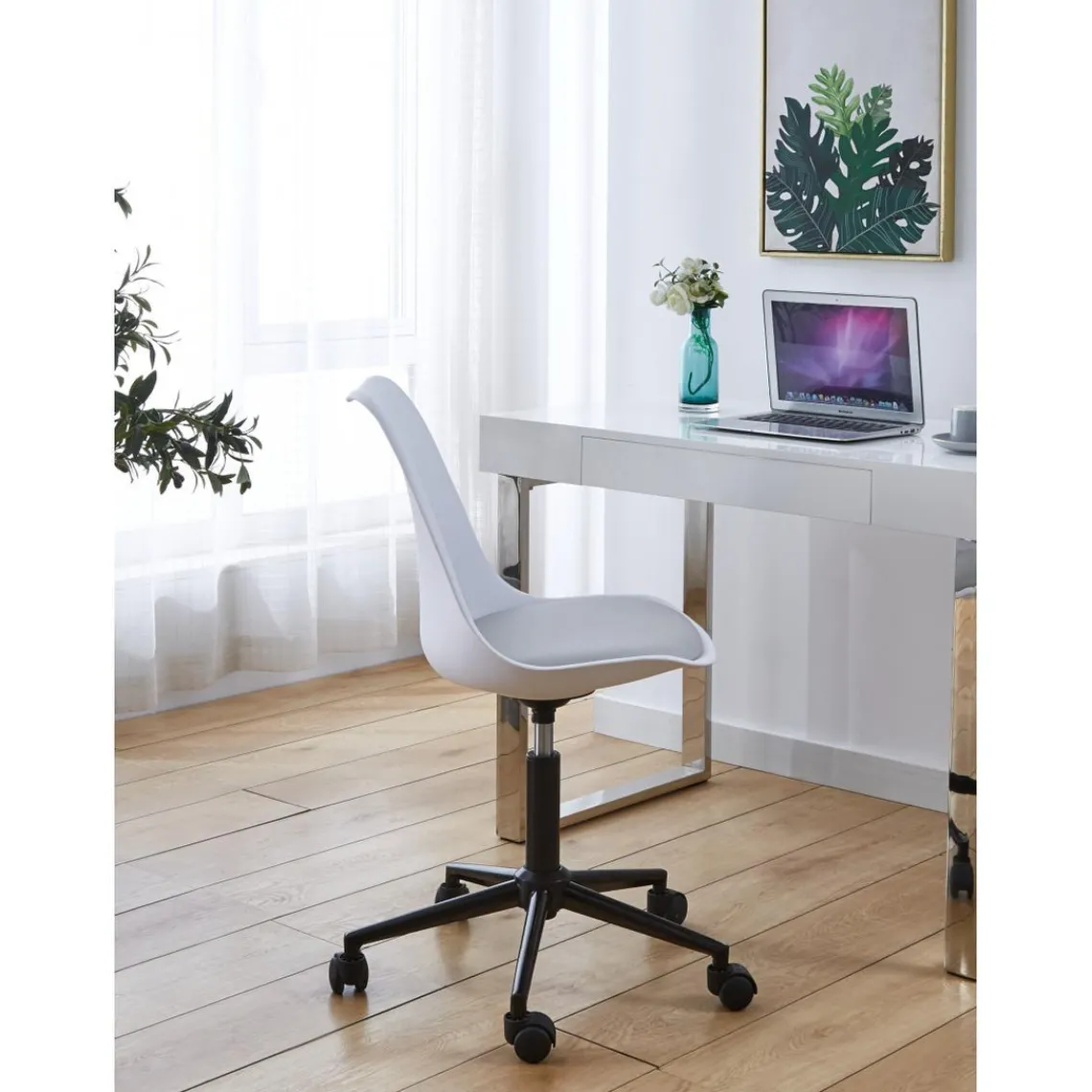 3S. x Home Chaise de bureau scandinave Blanc New