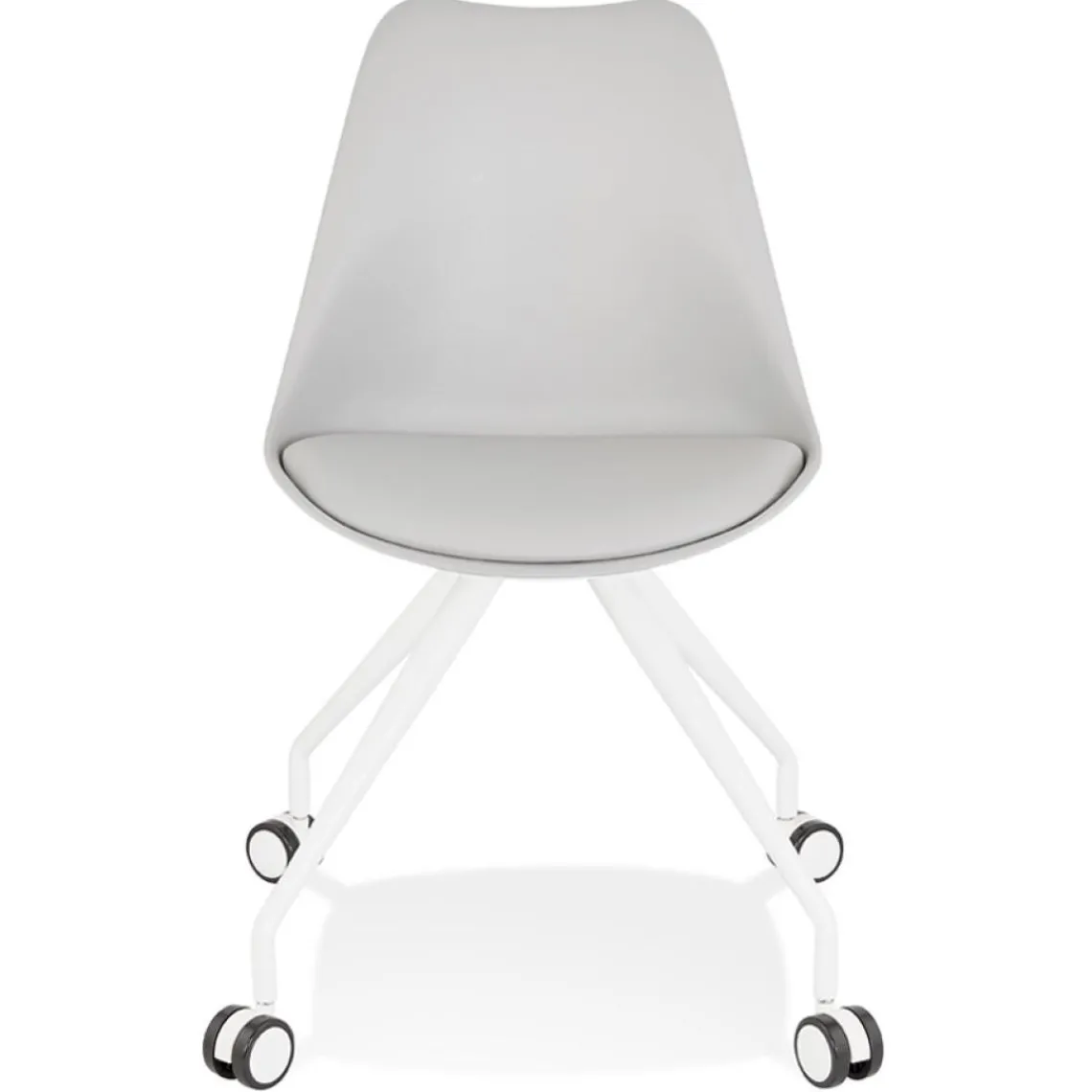 ALTEREGO Chaise de bureau sur roulettes 'SKIN' grise avec structure en métal blanc Online