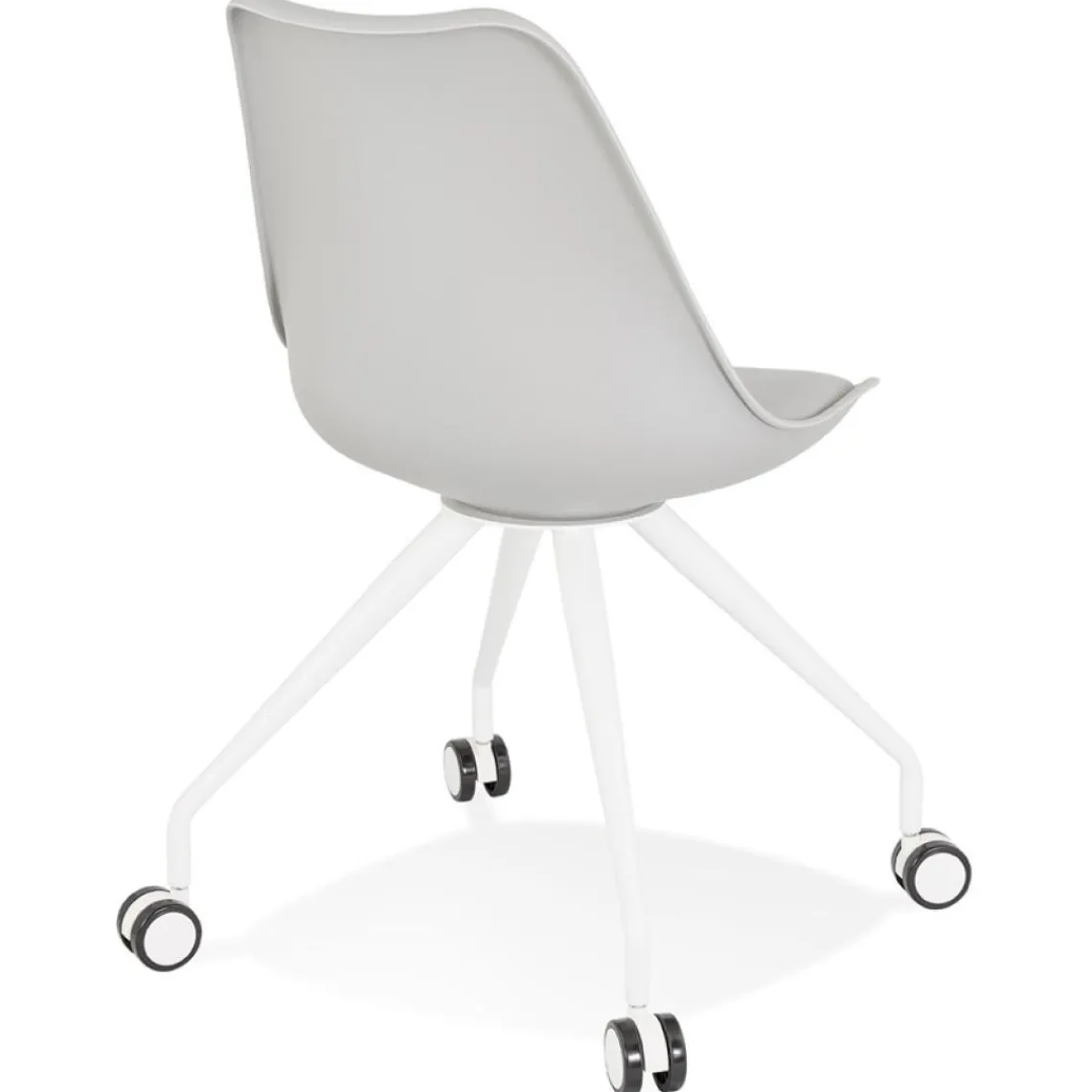 ALTEREGO Chaise de bureau sur roulettes 'SKIN' grise avec structure en métal blanc Online