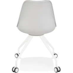 ALTEREGO Chaise de bureau sur roulettes 'SKIN' grise avec structure en métal blanc Online
