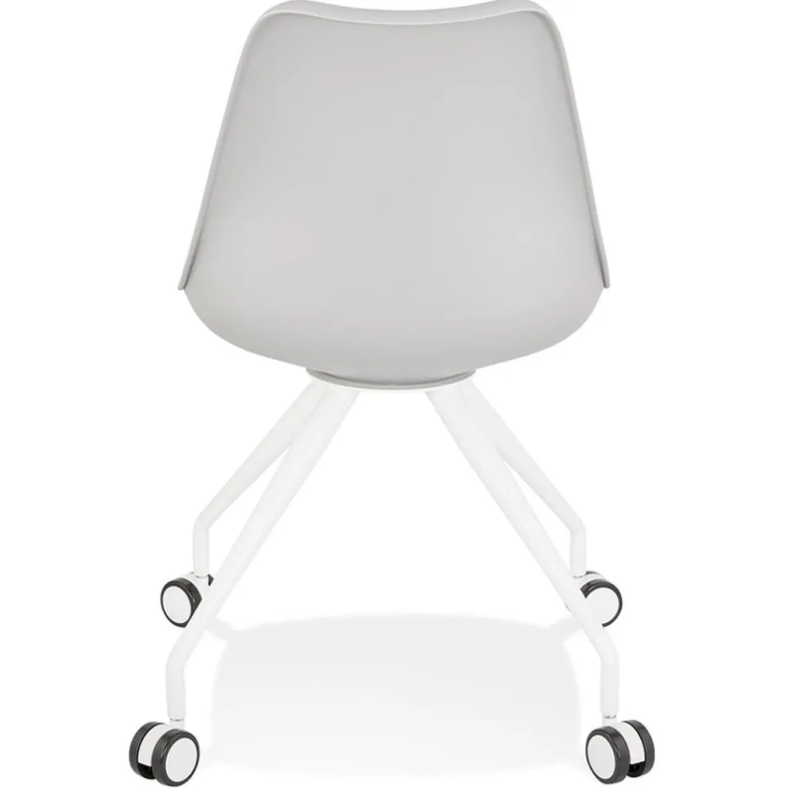ALTEREGO Chaise de bureau sur roulettes 'SKIN' grise avec structure en métal blanc Online