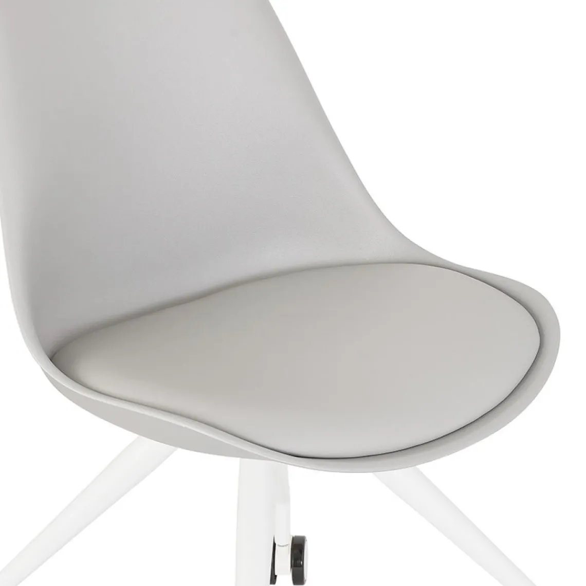ALTEREGO Chaise de bureau sur roulettes 'SKIN' grise avec structure en métal blanc Online
