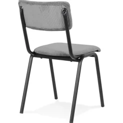 ALTEREGO Chaise de cuisine 'VANINA' en tissu côtelé gris foncé Online