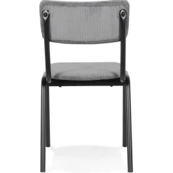ALTEREGO Chaise de cuisine 'VANINA' en tissu côtelé gris foncé Online