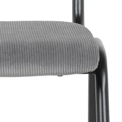 ALTEREGO Chaise de cuisine 'VANINA' en tissu côtelé gris foncé Online