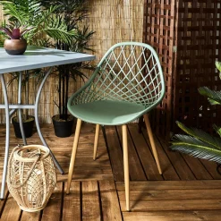 3S. x Home Chaise de Jardin Croisillons Vert Sale