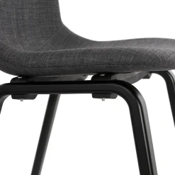 ALTEREGO Chaise de salle à manger 'CELTIK' en tissu gris et pieds en bois noir Outlet