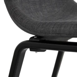 ALTEREGO Chaise de salle à manger 'CELTIK' en tissu gris et pieds en bois noir Outlet
