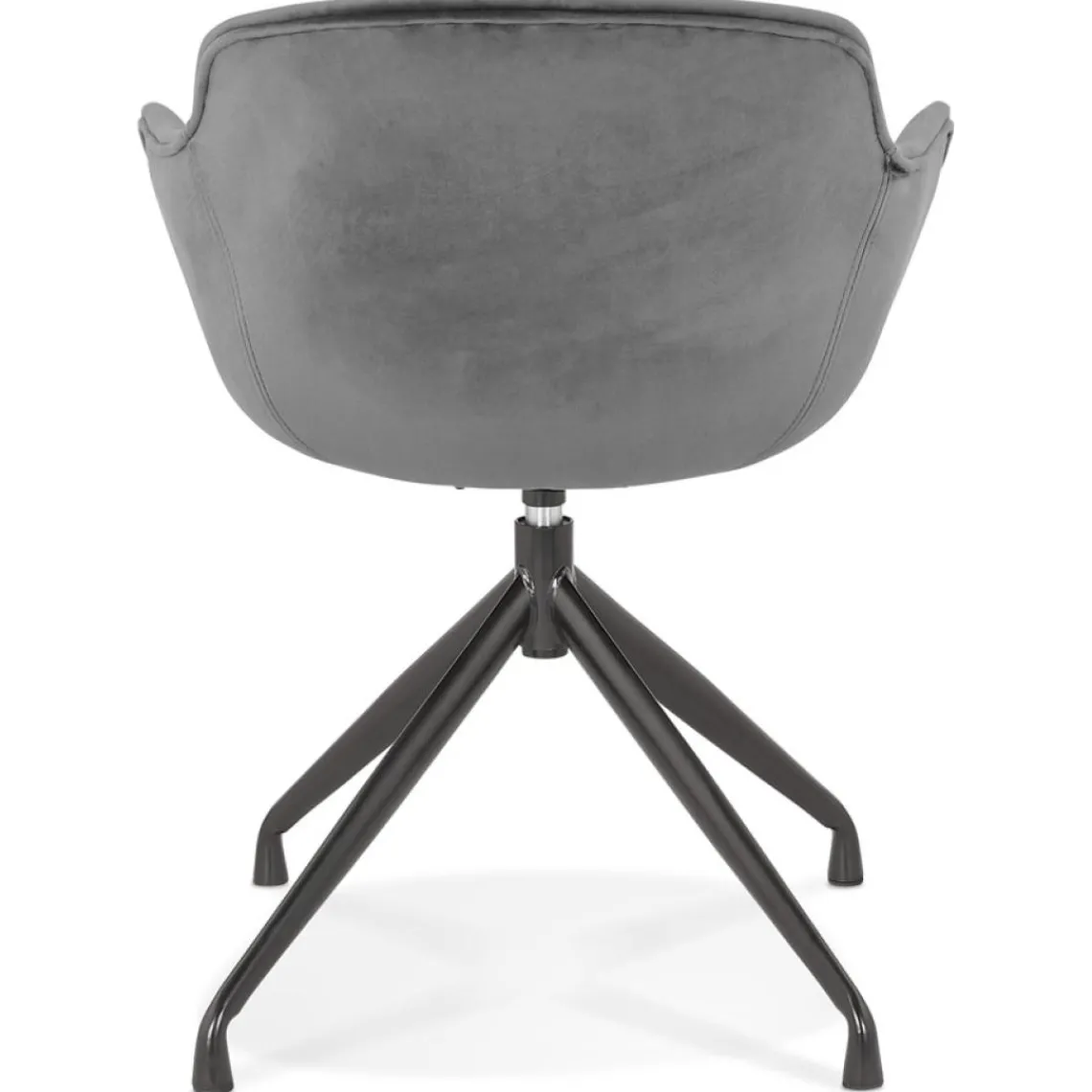 ALTEREGO Chaise design avec accoudoirs 'GRAPIN' en velours gris