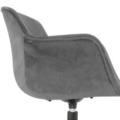 ALTEREGO Chaise design avec accoudoirs 'GRAPIN' en velours gris