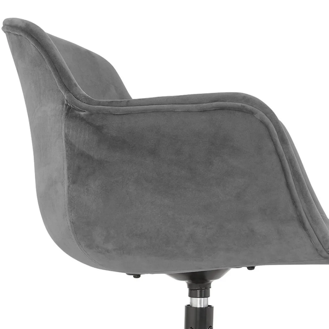ALTEREGO Chaise design avec accoudoirs 'GRAPIN' en velours gris