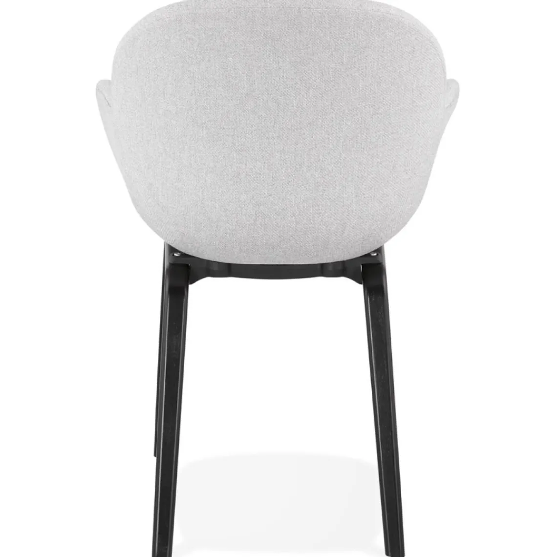 ALTEREGO Chaise design avec accoudoirs 'SAMY' en tissu gris clair et pieds en bois noir New