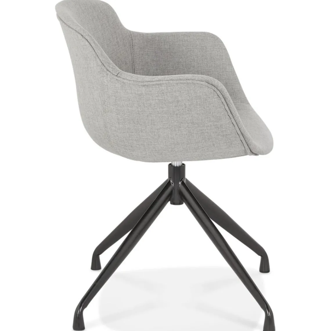 ALTEREGO Chaise design avec accoudoirs 'SWAN' en tissu gris Sale