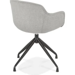 ALTEREGO Chaise design avec accoudoirs 'SWAN' en tissu gris Sale