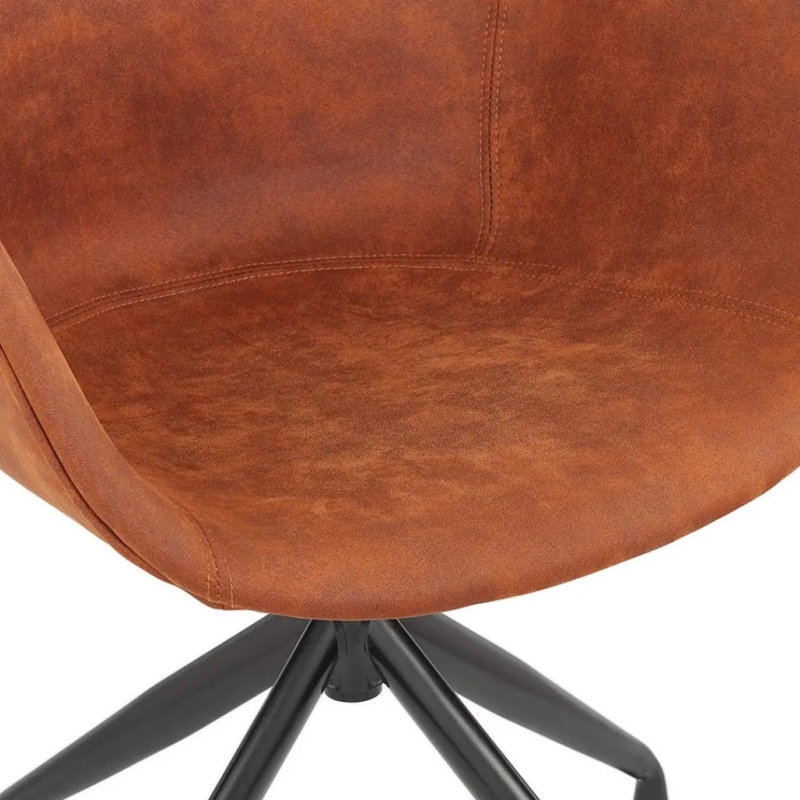 ALTEREGO Chaise design avec accoudoirs 'SOUND' en microfibre brune New