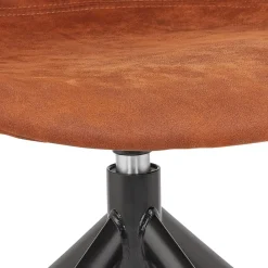 ALTEREGO Chaise design avec accoudoirs 'SOUND' en microfibre brune New