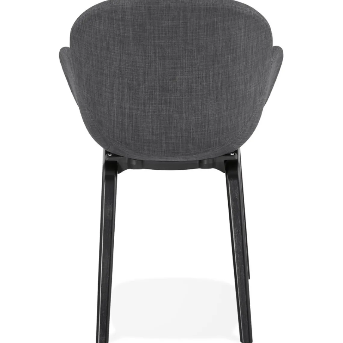 ALTEREGO Chaise design avec accoudoirs 'SAMY' en tissu gris et pieds en bois noir