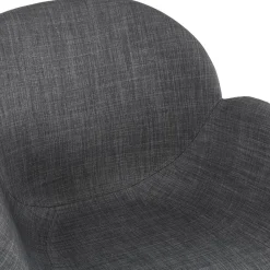 ALTEREGO Chaise design avec accoudoirs 'SAMY' en tissu gris et pieds en bois noir