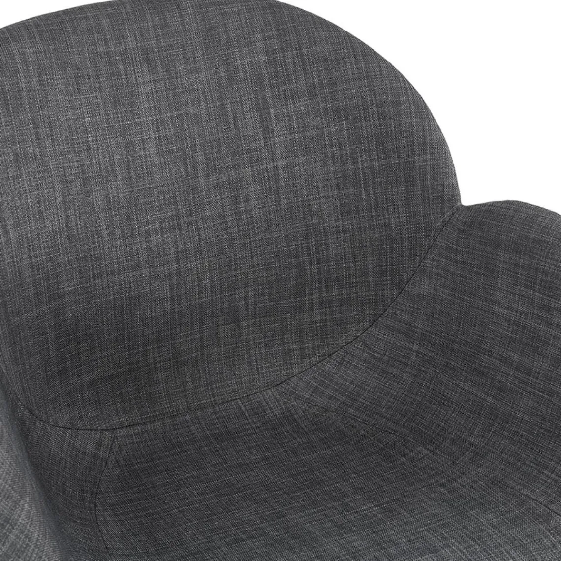 ALTEREGO Chaise design avec accoudoirs 'SAMY' en tissu gris et pieds en bois noir