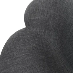 ALTEREGO Chaise design avec accoudoirs 'SAMY' en tissu gris et pieds en bois noir