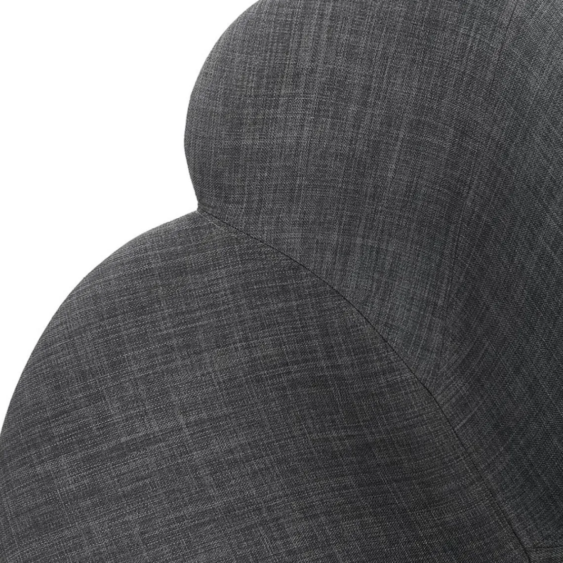 ALTEREGO Chaise design avec accoudoirs 'SAMY' en tissu gris et pieds en bois noir